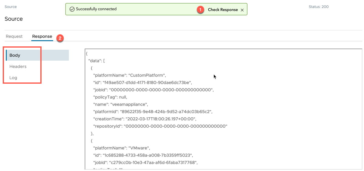 vRealize Operations Management Pack Builder - data source - Get Data - Session Response