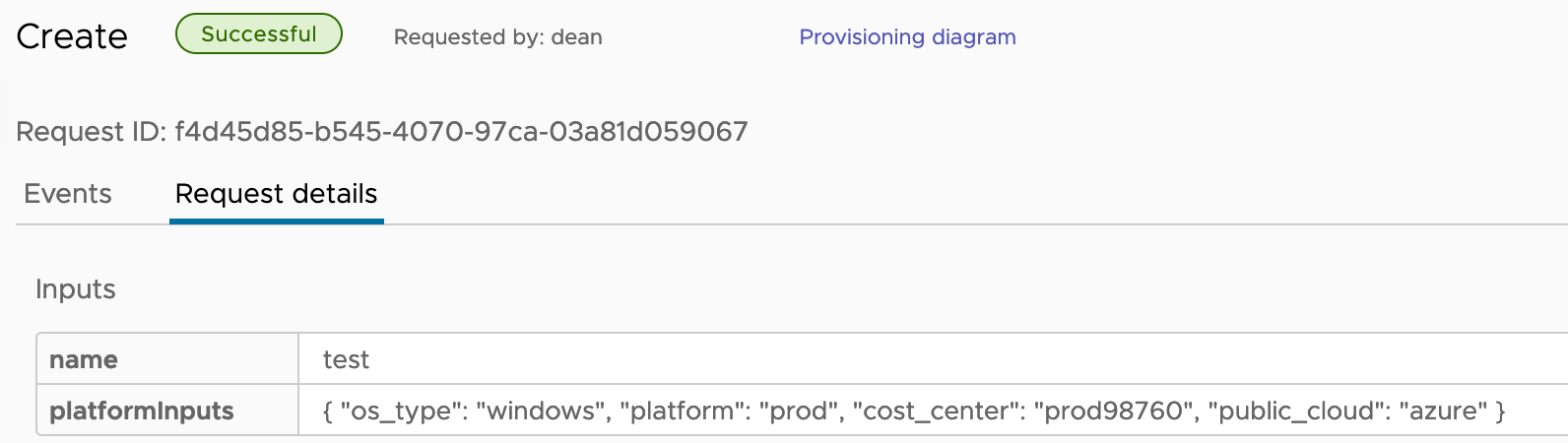 vRA - Constant Property Group - Deployment - Request details