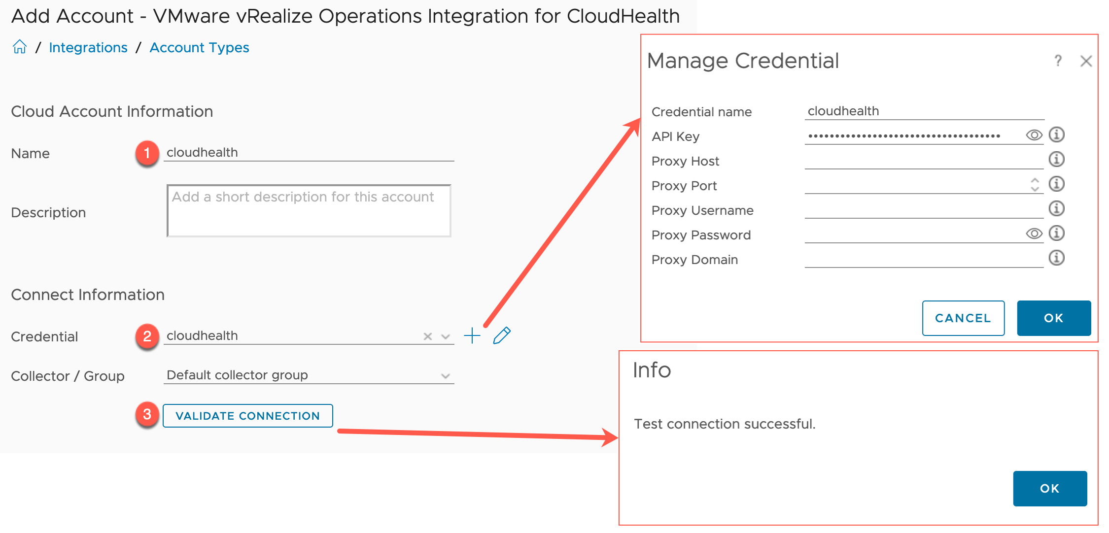 vRealize Operations - CloudHealth Integration - Add Account - Cloud Account Information