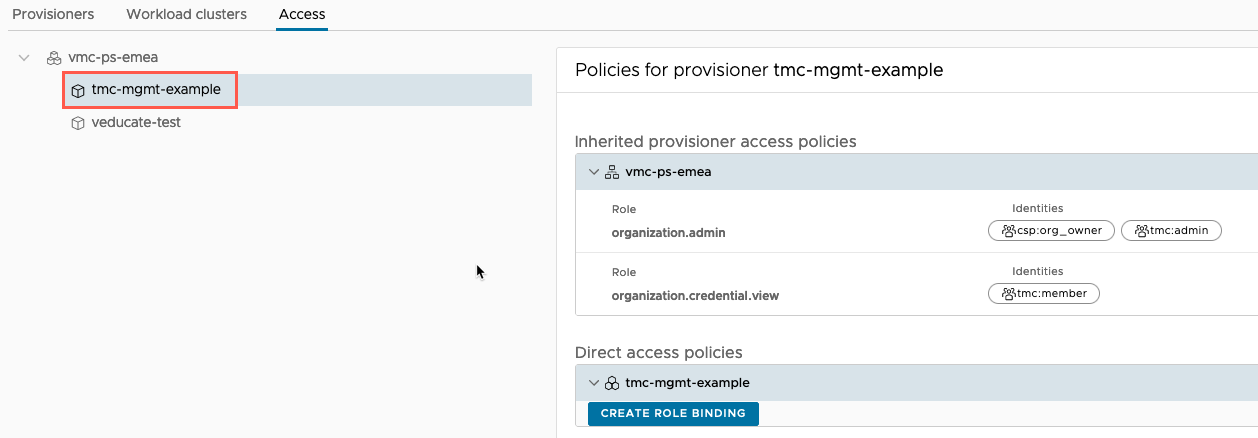 Managed Tanzu Kubernetes Service - VMC - TMC - Management Cluster - Access