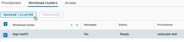 Managed Tanzu Kubernetes Service - VMC - TMC - Management Cluster - Workload Clusters - Manage Cluster