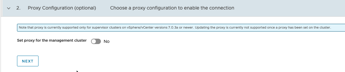 Managed Tanzu Kubernetes Service - VMC - TMC - Register Management Cluster - Proxy Configuration