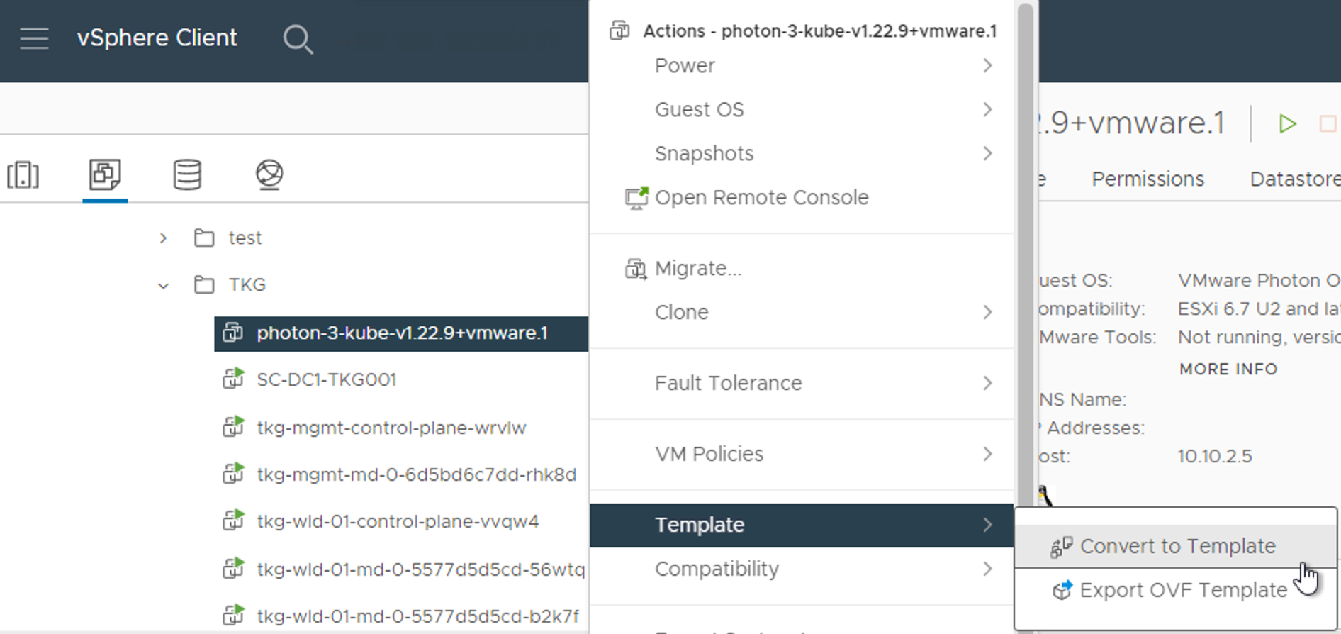 Tanzu Kubernetes Grid - Upgrade - Deploy OVF Template to vCenter - Convert to Template