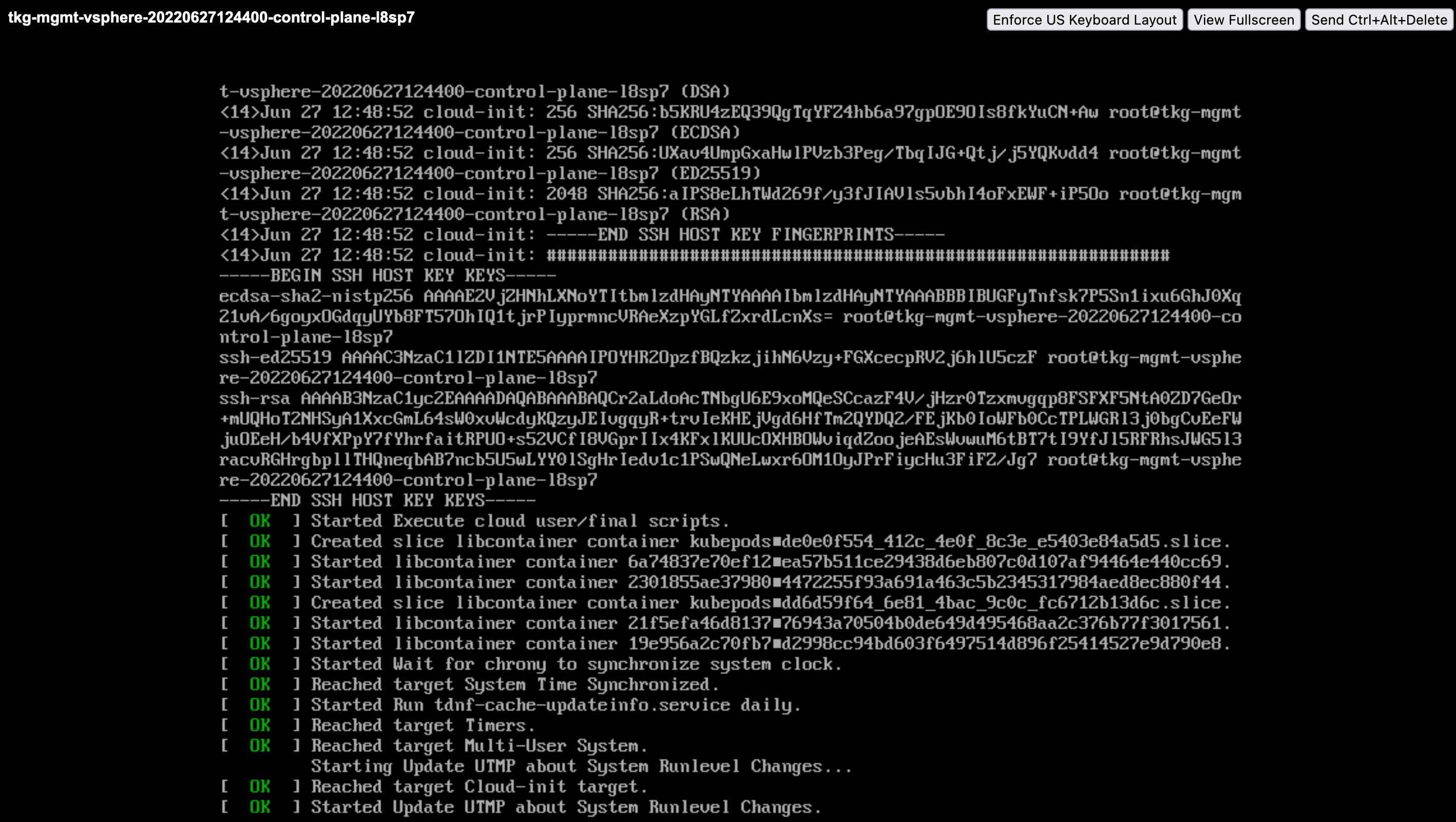 Tanzu Kubernetes Grid - Upgrade the Management Cluster - vSphere Web Console