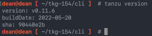 Tanzu Kubernetes Grid - Upgrade - update the Tanzu CLI - Tanzu version