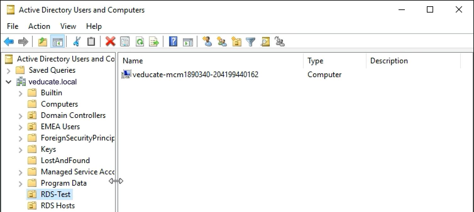 vRealize Automation - Configure LDAPS - Cloud Assembly - Deployment Example - Active Directory Users and Computers