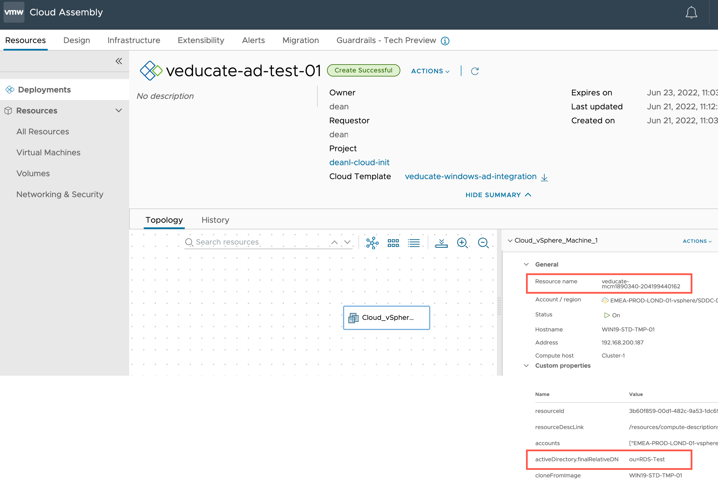 vRealize Automation - Configure LDAPS - Cloud Assembly - Deployment Example