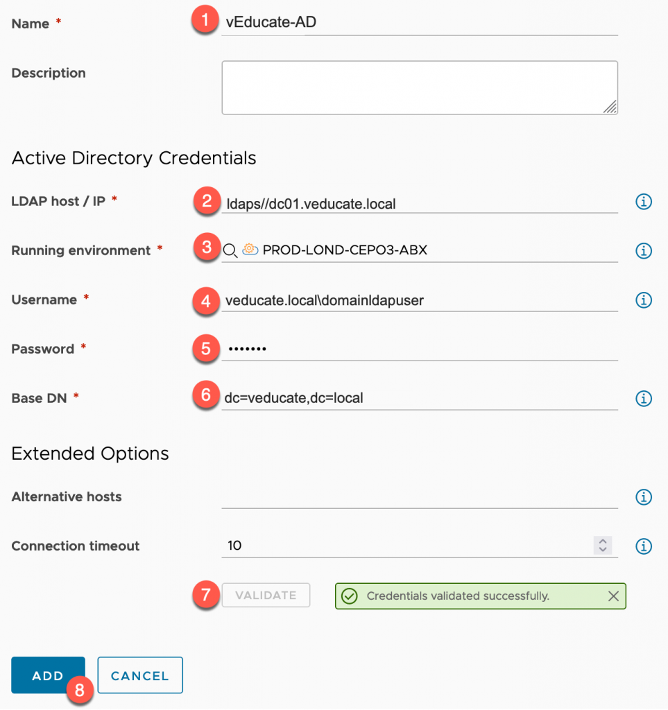 vRealize Automation - Configure LDAPS - Cloud Assembly - New Integration - Active Directory