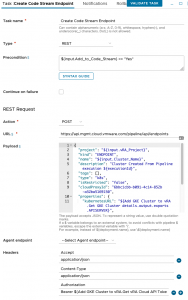 vRA GKE - Pipeline - Model - Stage - Add GKE Cluster to vRA - Task - Create Code Stream Endpoint