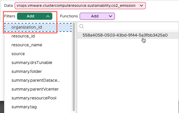Tanzu Observability - Add Chart - Filters