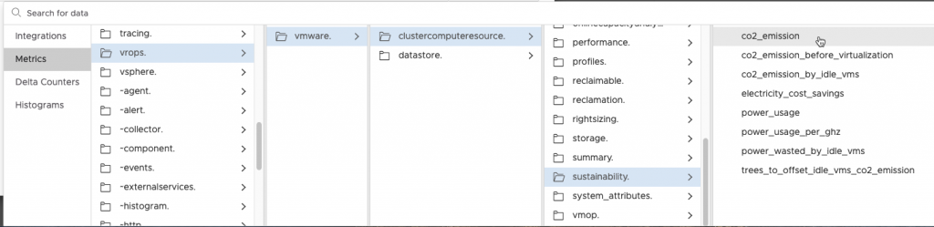 Tanzu Observability - Add Chart - Metrics - VMware - clustercomputeresource