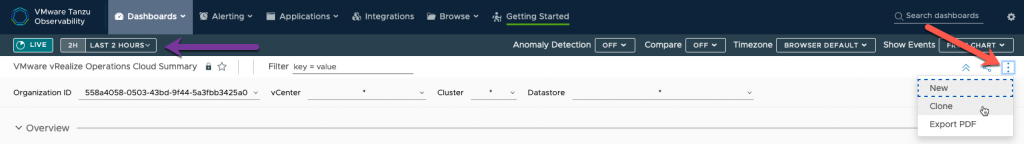 Tanzu Observability - VMware vRealize Operations Cloud Summary - Clone