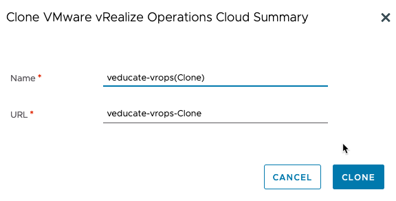Tanzu Observability - VMware vRealize Operations Cloud Summary - Clone Name