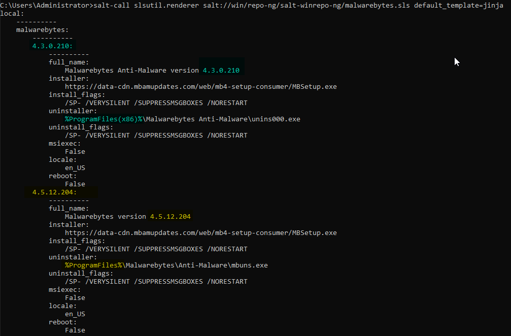 salt win-repo - debug - slsutil.renderer - test new SLS file