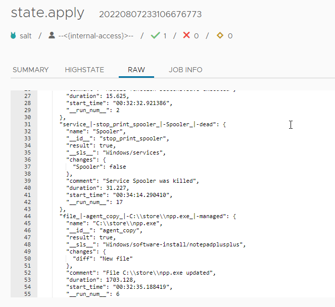 vRA SaltStack Config - Cloud Template - Deploy - Multiple Machines - SaltStack JID RAW