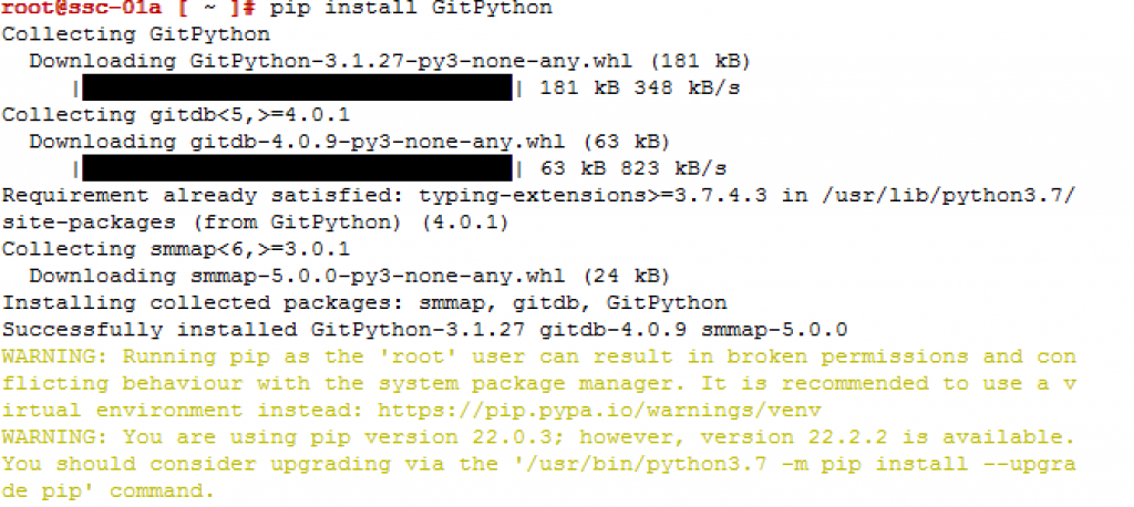 vRA SaltStack Config - pip install GitPython