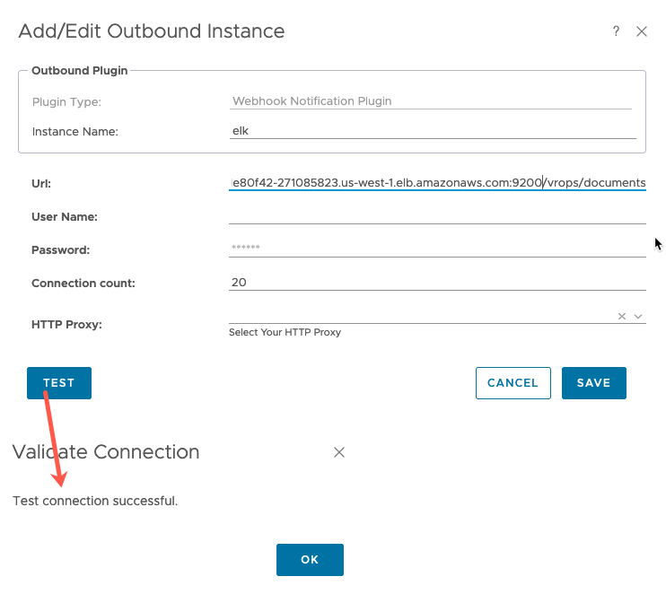 vROPS ELK - Create Outbound Instance