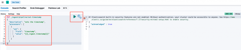 vROPS ELK - Elastic - Create pipeline - ingestion timestamp