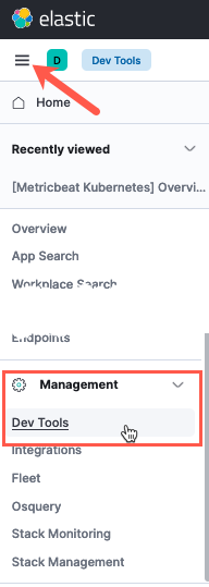 vROPS ELK - Elastic - Management - Dev Tools