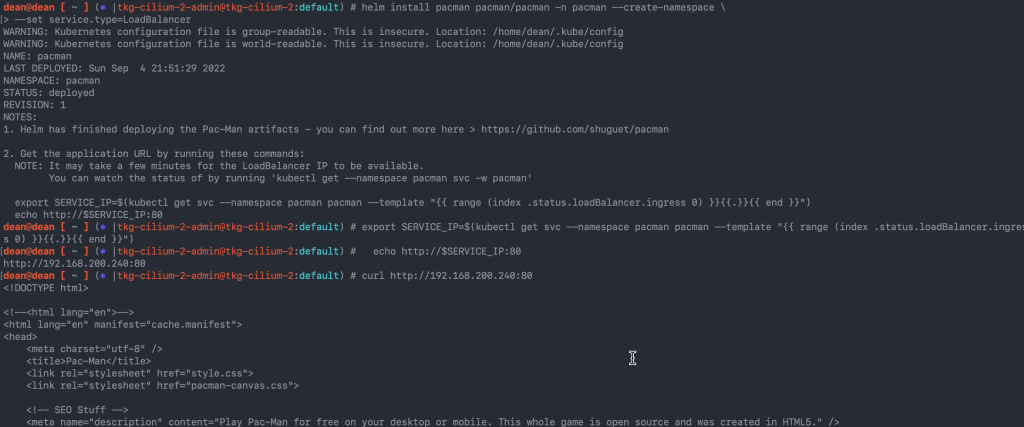 TKG Cilium - Helm install pacman