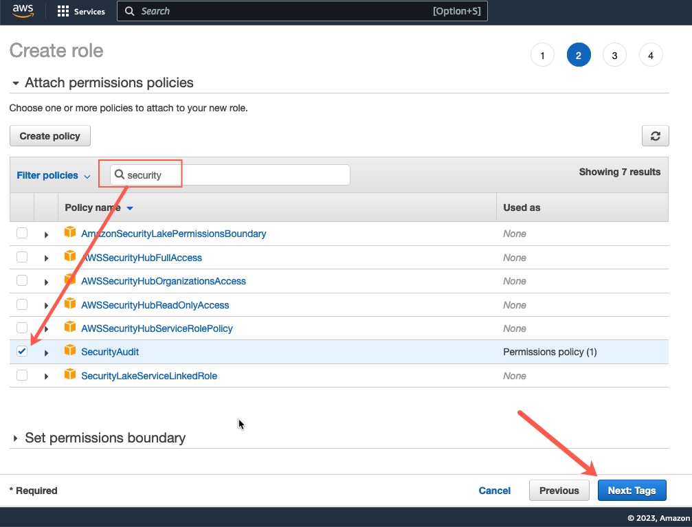 VMware Aria Hub - Getting Started with AWS - Create Data Source - Connect Account - AWS Console - Create Role - Attach Permissions