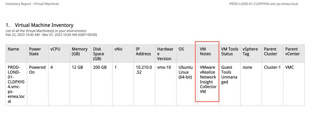 vROPs - VM Notes - Run Report